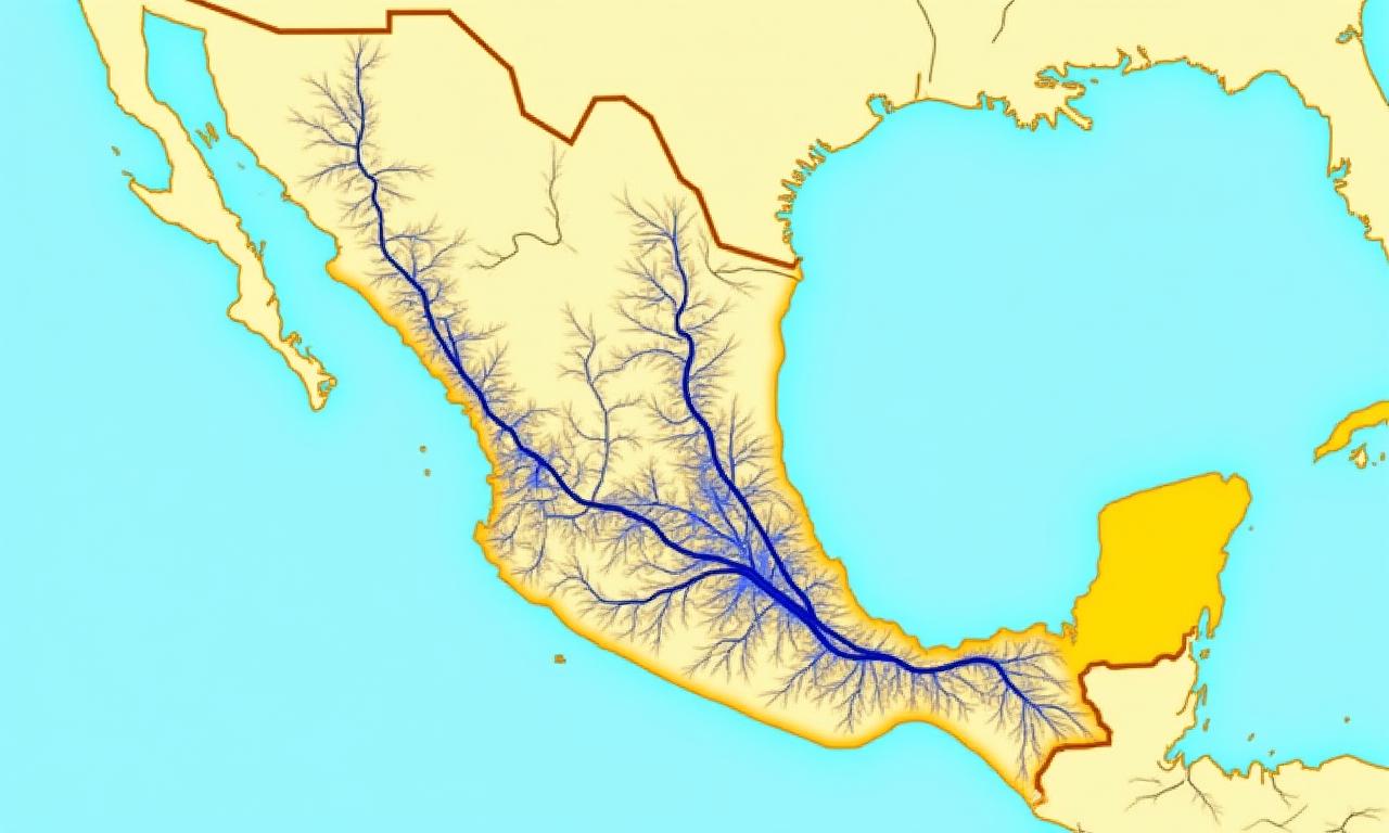 Mapa de México destacando las principales autopistas con cobertura de telepeaje de Vía Express MX.